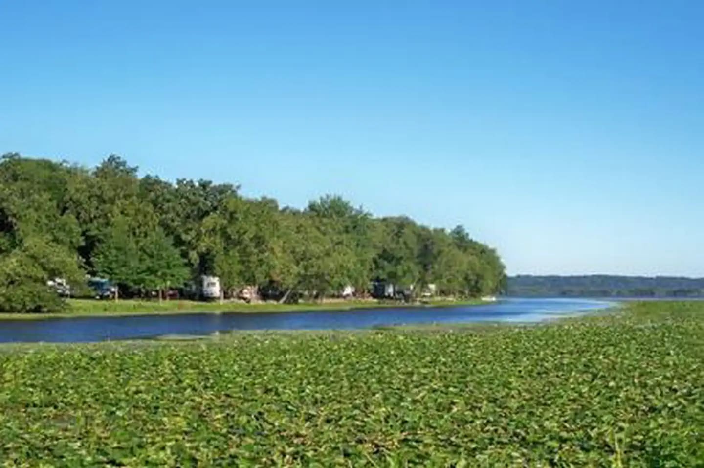View of Potter’s North campground loop water edge.