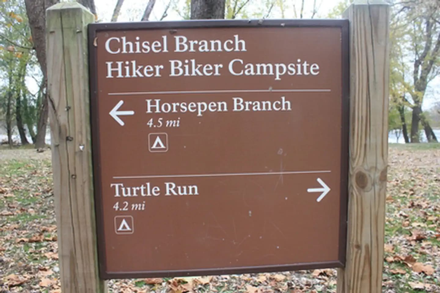 Sign at Chisel Branch campsite